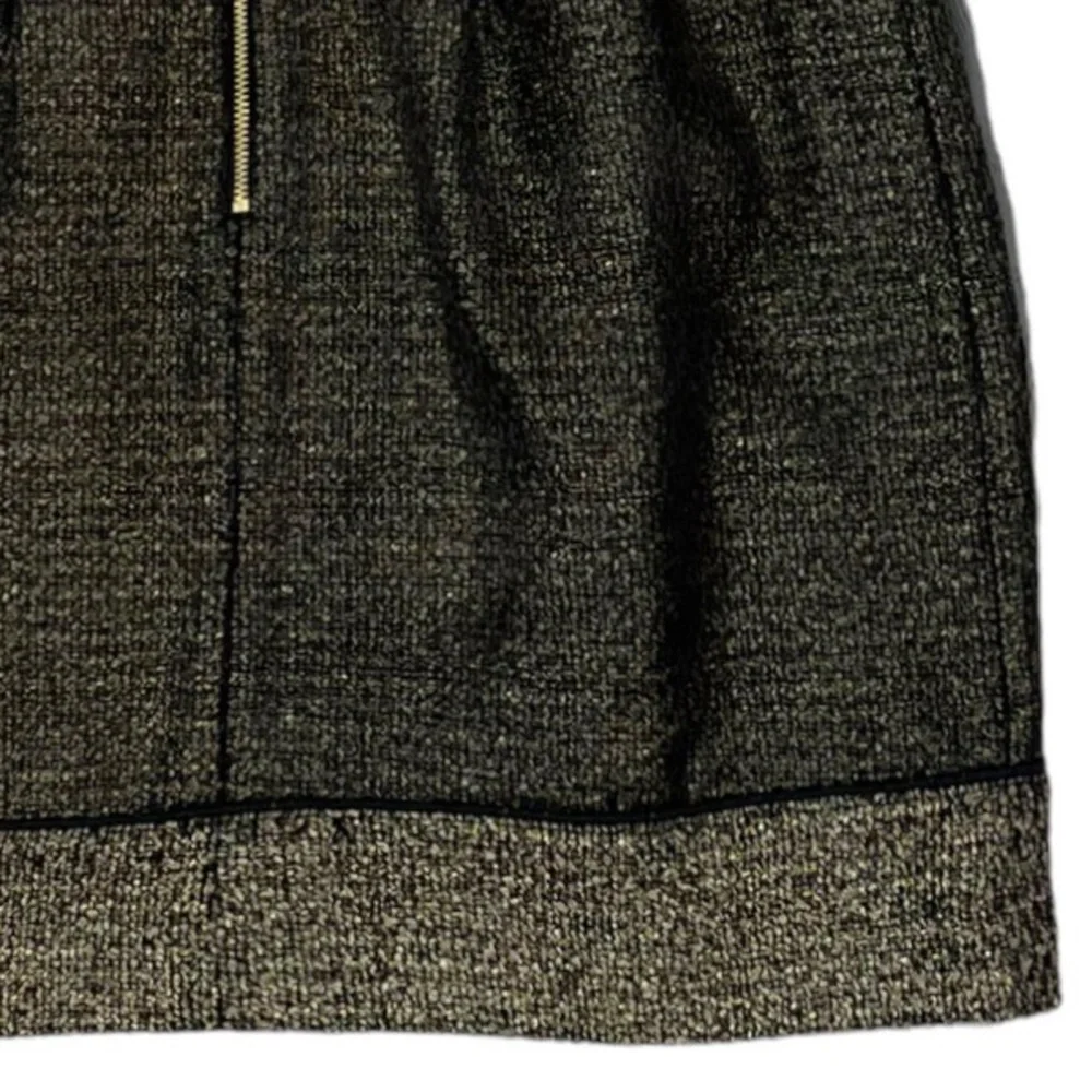 LOFT Ann Taylor Chiffon Overlay Tweed Skirt Size 6 Gold & Black - Picture 6 of 8